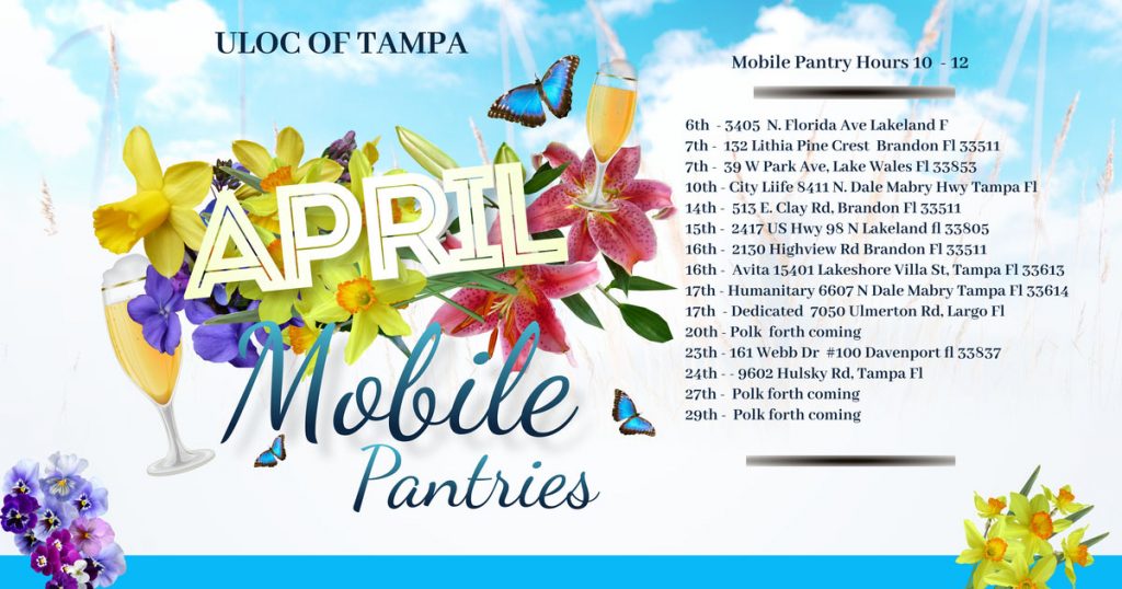 April Mobile Food Pantry Schedule In Florida ULOC Center Tampa